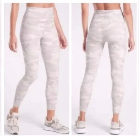 Athleta‎ elation camo 7/8 tight leggings natural taupe size L - Picture 1 of 4